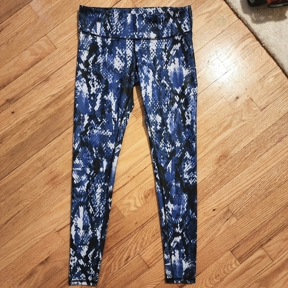ALO Yoga Airbrush Electric Blue Python Snakeskin Leggings Women's Small S Yoga - Picture 3 of 9